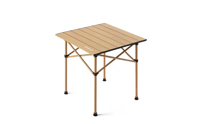 Thickened Steel Portable Folding Table - Wood Grain