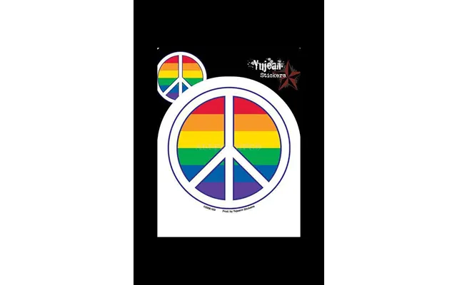 4 Round Pride Peace Sign Indoor Outdoor Sticker