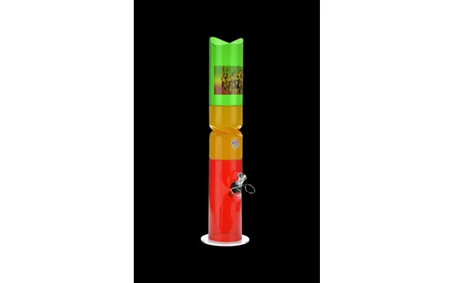 Acrylic Straight Rasta Ice Bong With Twisted Tube