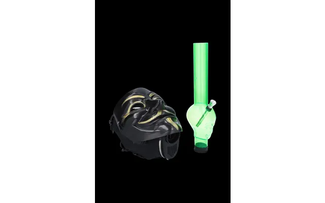 Anonymous Gas Mask Bong With Skull Tube - Black Gold