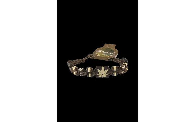 Beaded Hemp Bracelet With Hemp Leaf Pendant
