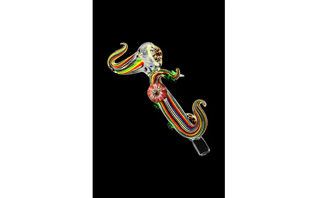 Colors Of The Rainbow Ornate Resting Glass Hand Pipe