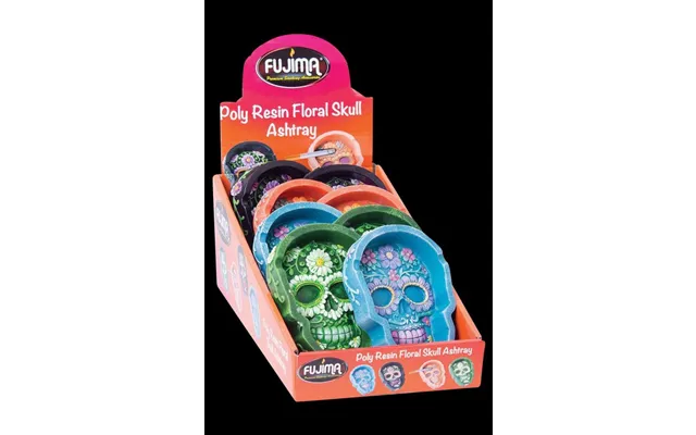 Floral Skull Ashtrays - 8 Pack