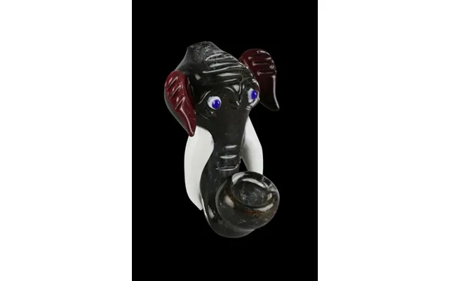 Fritted Glass Sherlock Pipe - Elephant Head