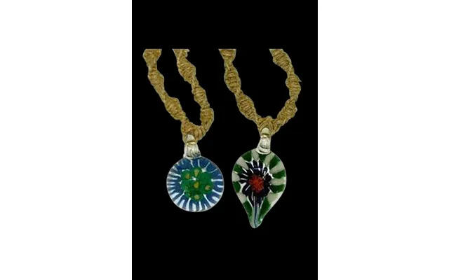 Glass Pendant On Hemp Necklace