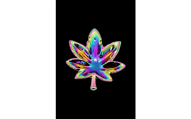 Hemp Leaf Rainbow Iridescent Ashtray
