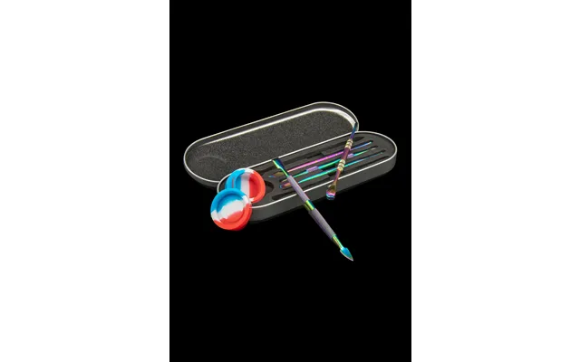Iridescent Titanium Dabber Set With Silicone Dish And Case