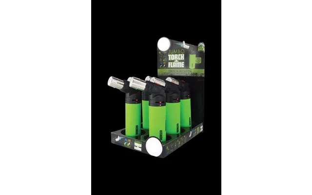 Jumbo Torch-n-flame Neon Green Butane Torch - 6 Pack Display