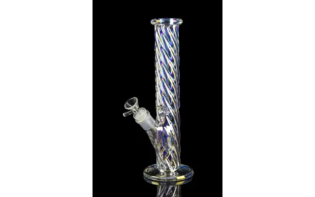 Kindvibez Iridescent Swirl Glass Water Pipe - Angelic