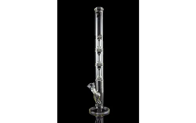La Pipes Thick Glass Straight Tube Bong With Showerhead Perc - Available With Multiple Percs