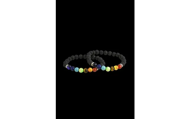 Lava Stone Bead Chakra Power Bracelet - 12 Pack