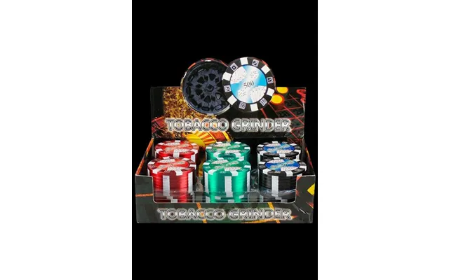 Metal Poker Chip 3-piece Grinder - 12 Pack