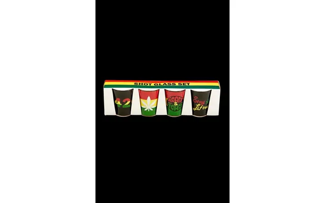 Rasta Theme Shot Glasses - 4 Pack