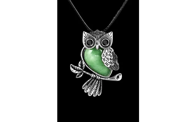 Silver & Semi-precious Stone Owl Necklace