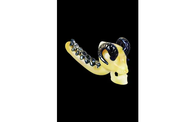 The Reaper Horned Skull Backbone Glass Pipe