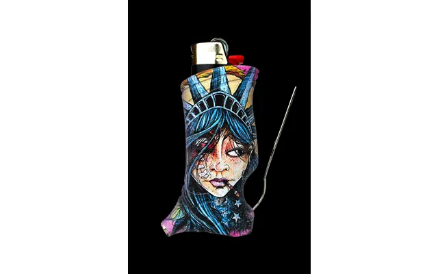 Toker Poker Lady Liberty & Friends Bic Lighter Sleeve
