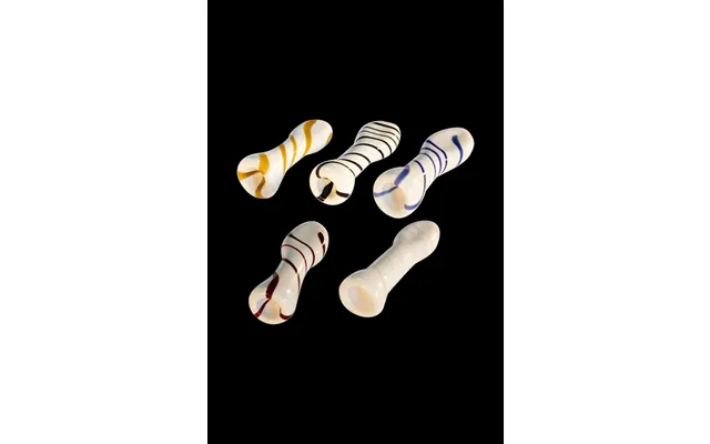 White Glass One Hitter Pipe With Stripes