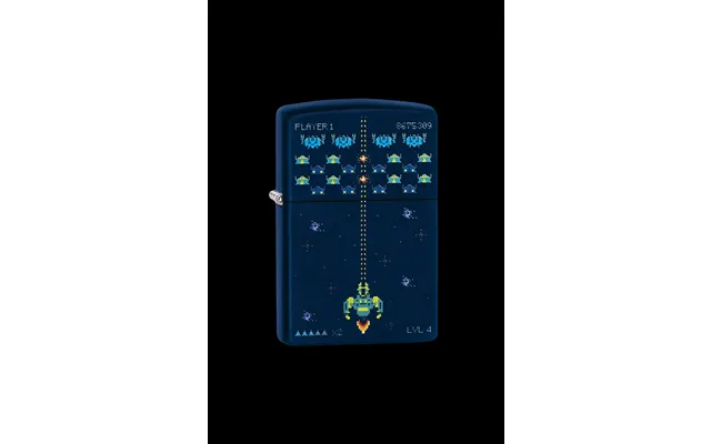Zippo Lighter Pixel Game Navy Matte