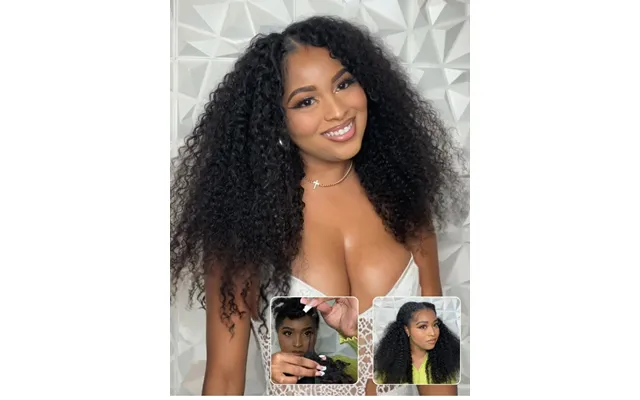 Flash Deal Sunber Hair Upgrade New V Part No Leave Out Glueless Jerry Curly Wig With Invisi Drawstring - Upgrade New V-p