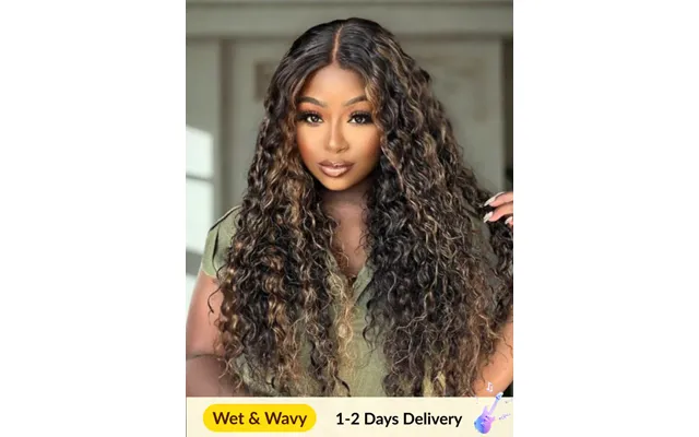 Sunber Hair 13x4 Pre Everything Natural Black With Caramel Blonde Highlights Water Wave Lace Frontal Wig With Invisi Dra