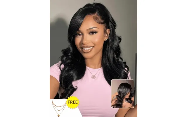 Sunber Hair 13x4 Pre-everything 180% Density Loose Wave Glueless Lace Frontal Wig Feathered Style And Elastic Drawstring