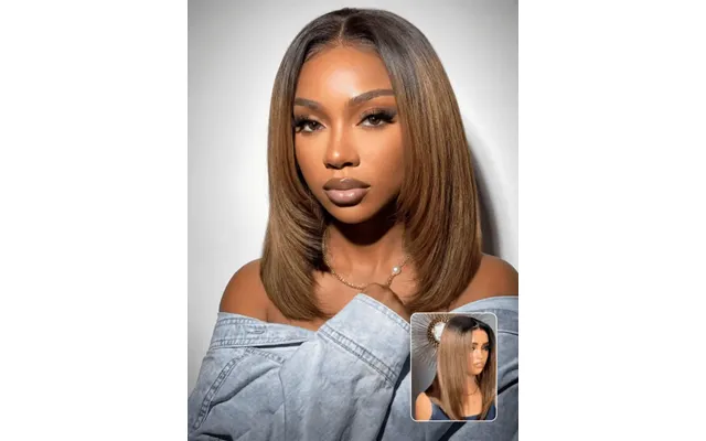 Sunber Hair 7x5 Bye-bye Knots Ombre Chestnut Brown Put On And Go Yaki Straight Lace Wig Flash Deal - 7x5-- No Slip Cap 1