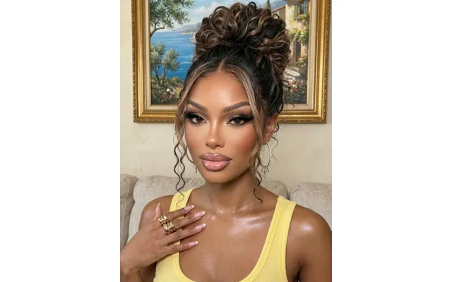 Sunber Hair 7x5 Pre Cut Golden Brown Highlights Water Wave Bye Bye Knots Lace Closure Wig With Pre Bleached Tiny Knots -