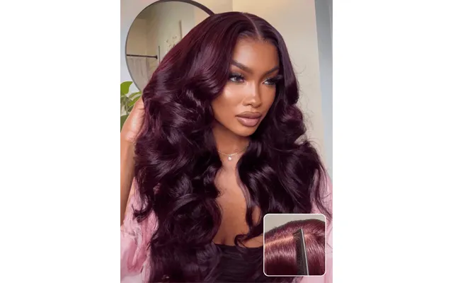 Sunber Hair Black Cherry Lace Frontal Dark Burgundy Wig-long Layered Cut & Pre Everything & Flash Deal - 7x5--180% 14