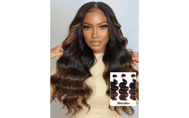 Sunber Hair Body Wave 2 3 4pcs Virgin Hair Extensions With Black To Chestnut Brown Ombre Bundles - 8 8