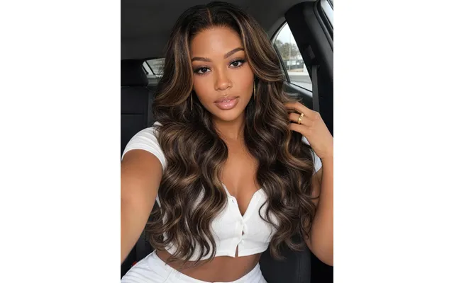 Sunber Hair Body Wave 7x5 Pre Cut Lace Chocolate Brown Balayage Caramel Highlights With Invisi Drawstring - 7x5 Lace-no 