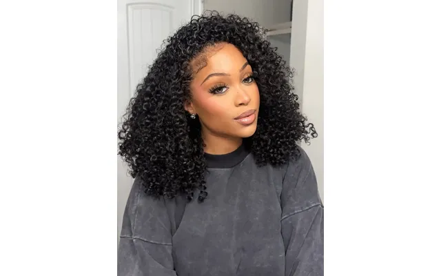 Sunber Hair Flip Over 3 4 Half Wig Seamless Kinky Curly With 4c Edge And Invisi Drawstring-glueless Put On And Go Beginn