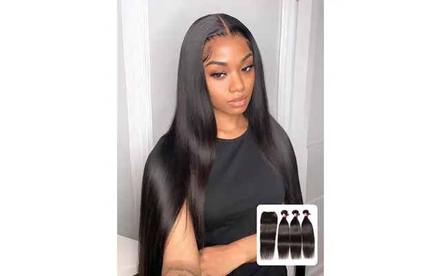 Sunber Hair Hair 3 Bundles Straight Hair With 4*4 Transparent Lace Closure Flash Deal - 8 8 8 10 Free Part