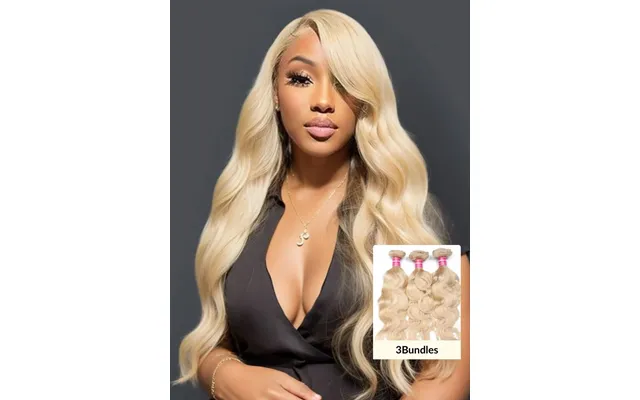 Sunber Hair Hair Blonde 613 Hair Weave 3 Bundles Body Wave Virgin Human Hair Weft - 10 10 10