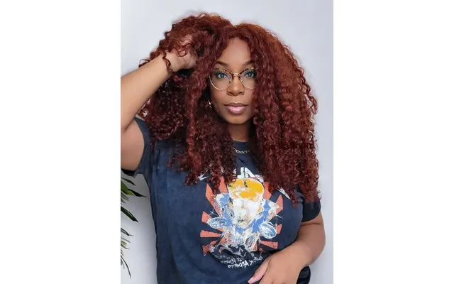 Sunber Hair Reddish Brown Jerry Curly 7×5 Bye Bye Knots Lace Front Wig Real Human Hair - 7×5 Bye Bye Knots 14