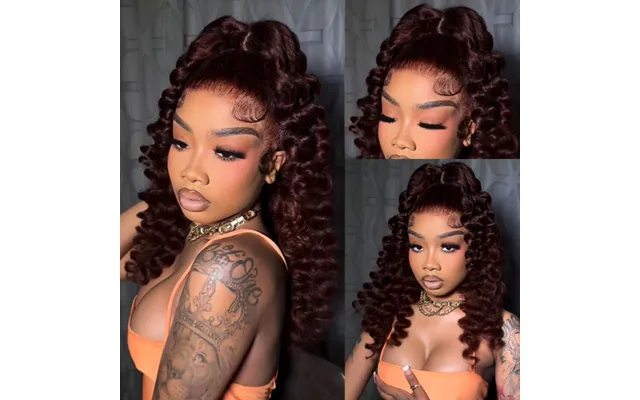 Sunber Hair Reddish Brown Jerry Curly 7×5 Bye Bye Knots Wig Glueless 13×4 Pre-everything Frontal Human Hair