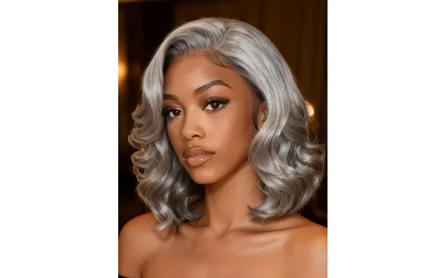 Sunber Hair Salt And Pepper Layered Bob Minimalist Lace 6.5*5*1