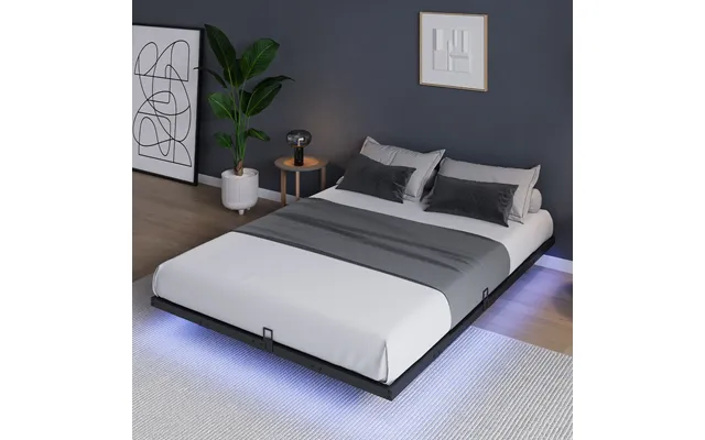 Floating Metal Bed Frame With Led Lights - Full