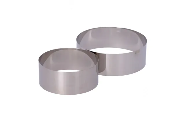 2 Round Stainless Steel Cooking Rings. Diameters 120 And 150 Mm