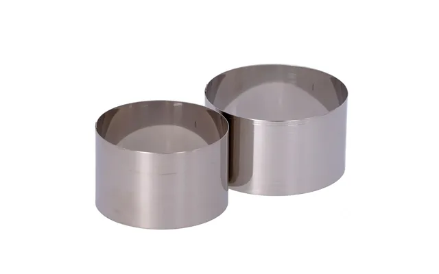 2 Round Stainless Steel Cooking Rings. Diameters 80 And 90 Mm