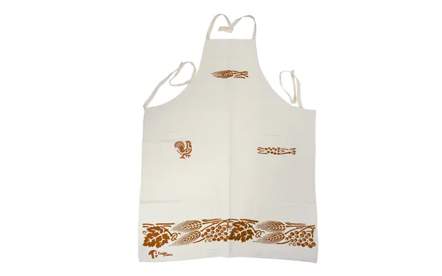 Apron In Linen-cotton With Rust Traditional Romagna Prints. Measures 90x70 Cm