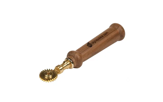 Brass Pasta Cutter With Single Toothed Blade 30 Mm Diameter. Walnut Wood Handle