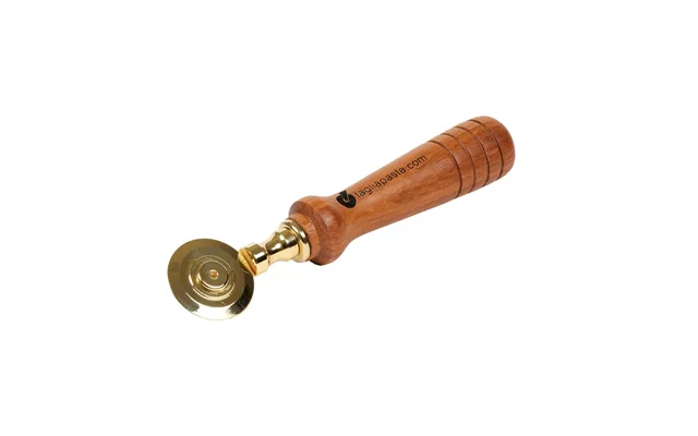 Golden Brass Pasta Cutter With Single Smooth Blade. Doussã Wood Handle