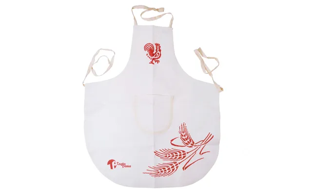 Kid Apron In Linen-cotton With Red Traditional Romagna Prints