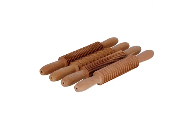 Kit Of 4 Cutter Rolling Pins In Beech Wood - To Cut Pasta