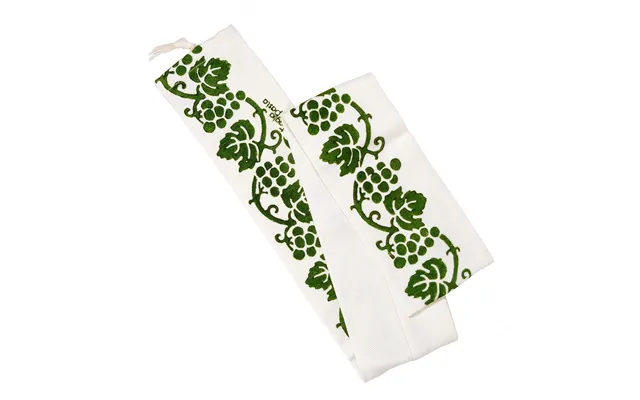 Linen-cotton Rolling Pin Cover With Green Romagna Prints. Max Length 110 Cm