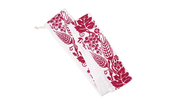 Linen-cotton Rolling Pin Cover With Red Romagna Prints. Max Length 80 Cm