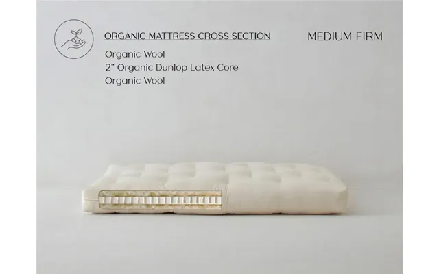 Ecopure Latex &amp Wool Futon Mattress Chemical Free - 2&quot Dunlop Latex &amp Wool
