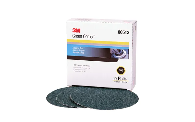 3m 00513 Green Corps Hookit Sanding Discs - No Hole