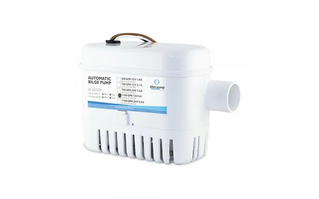 Albin 01-04-018 Automatic Bilge Pump 1100 Gph 12v - Submersible 1100 Gallon Per Hour And 1000 Gallon Per Hour At 3 Feet 