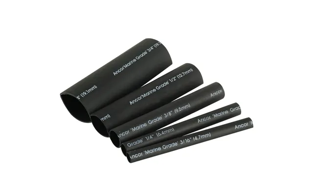 Ancor 301503 Adhesive Lined Heat Shrink Tubing Kit - 8-pack, 3 Inch, 20 To 2 0 Awg, Black